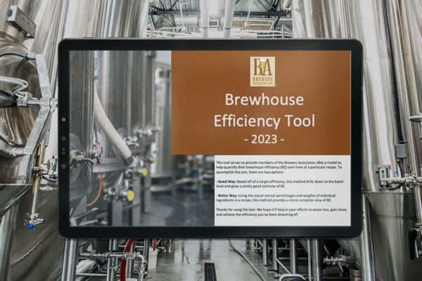 brewery fermenters with brewhouse efficiency tool on tablet x